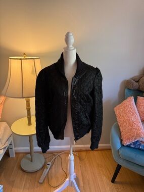 French Connection Quilted Black Bomber Jacket - Women